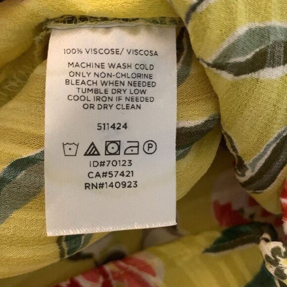 LOFT Yellow Floral Print Blouse XXS Petites - Picture 4 of 4